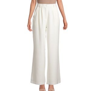 WE WORE WHAT HIGH-RISE PLEATED PANTS IN IVORY